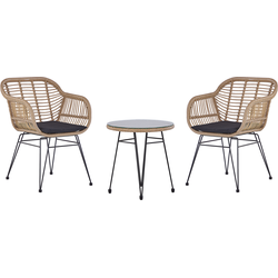 TROPEA II - Bistroset voor 2 - Natuurlijk - PE rotan