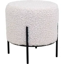 QUVIO Teddy poef – Teddy - Rond – Wit