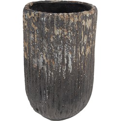 Clayre & Eef Bloempot  Ø 15x24 cm Grijs Steen Rond Bloempot binnen