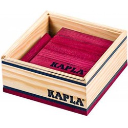 Kapla Kapla houten bouwplankjes 40 wijnrood in kistje