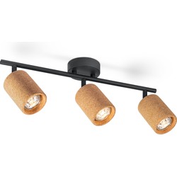 Home sweet home LED opbouwspot Cork 3L - zwart / kurk
