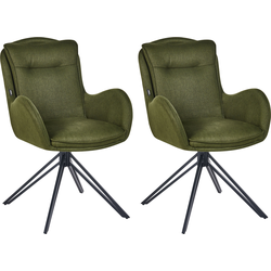 Beliani AVELAR - Eetkamerstoel-Groen-Polyester