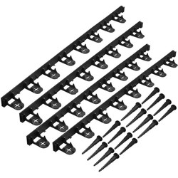 Grasranden PP/PE zwart H4,5 cm x 1 m incl. 16 grondpennen set 4 stuks
