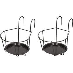 2x Metalen balkonhangers voor plantenpotten van 20 cm - Plantenbakbeugels