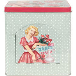 Clayre & Eef Bewaarblik  16x10x18 cm Groen Aluminium Voorraadblik