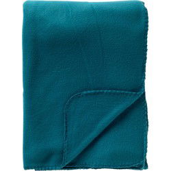 Textino DEX - Plaid 130x160 cm - fleece deken - zacht en dun - Deep Lake - petrol - Textino