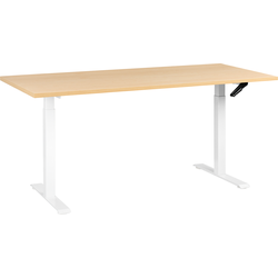 DESTINES - Verstelbaarbureau - Wit/Lichtbruin - 180x72 cm - Vezelplaat