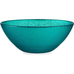 Kommetjes/serveer schaaltjes - Murano - glas - D15 x H6 cm - turquoise blauw - Stapelbaar - Kommetjes