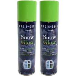 2x Kunst sneeuw glow in the dark 150 ml - Decoratiesneeuw