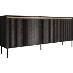 Meubella Dressoir Timoteo - Mat zwart - 193 cm