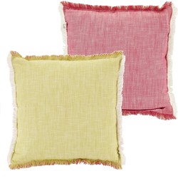 Dutch Decor GANES - Kussenhoes 100% katoen 45x45 cm -  lime - geel - roze - Dutch Decor