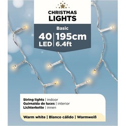 Lumineo Kerstverlichting - 40 LED lampjes - warm wit - batterij - Kerstverlichting kerstboom