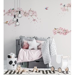Japanse kersenbloesem - Kinderbehang - 292,2 cm x 280 cm - Walloha