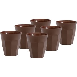 Set van 12x stuks koffie/espresso glazen bruin 90 ml Picardie - Koffie- en theeglazen
