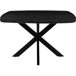 LABEL51 Eetkamertafel Blake - Zwart - Mangohout - 130x130 cm