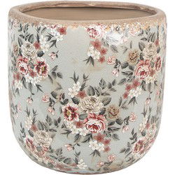 Clayre & Eef Bloempot Grijs Keramiek Bloemen