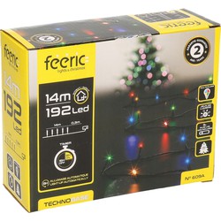 Feeric lights kerstverlichting - gekleurd - 14 m - 192 leds - batterij - Kerstverlichting kerstboom