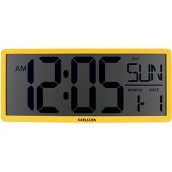 Wandklok Retro LCD - Geel - 34.8x2.7x14.8cm