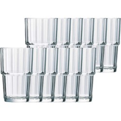 12x Drinkglazen/waterglazen transparant Norvege 270 ml - Drinkglazen