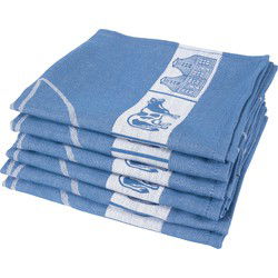 Twentse Damast Theedoekenset - 6 stuks - Dutch Blauw
