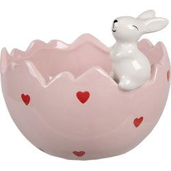 Clayre & Eef Decoratie schaal Ei Roze Keramiek