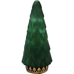 Clayre & Eef Kerstdecoratie met LED-verlichting Kerstboom Ø 11x24 cm Groen Glas