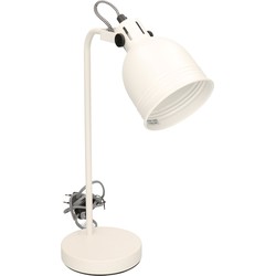 Witte bureaulamp/schemerlamp metaal 42 cm - Bureaulampen