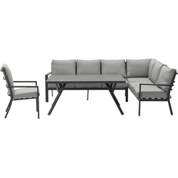 Garden Impressions Senja lounge dining set 4-delig rechts incl. stoel - donker grijs