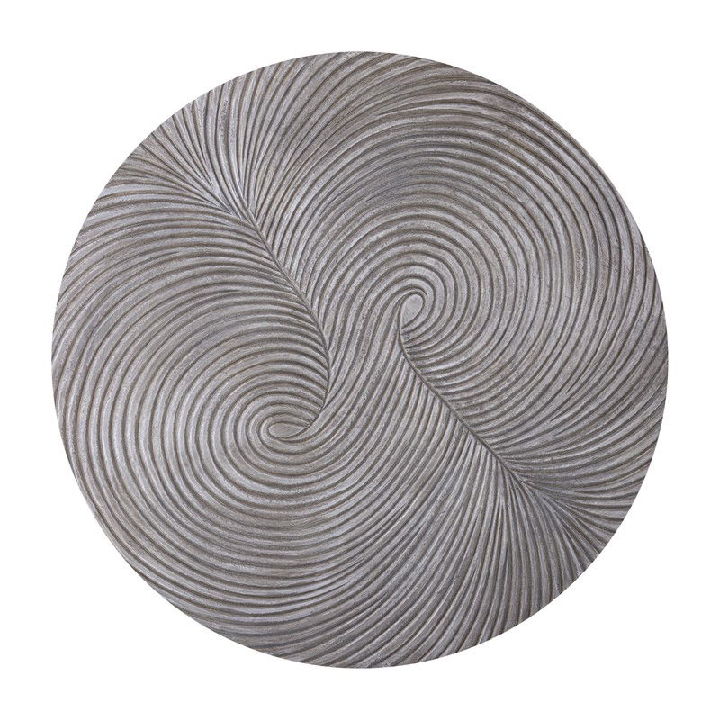 PTMD Wiktor Brown MDF Round Wallpanel Swirl Carved S - 