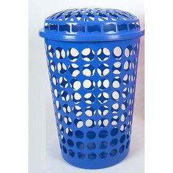 Wasmand kunststof kleur blauw , inhoud 75 liter