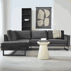Hoekbank Quinn velvet antraciet links