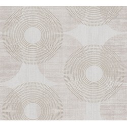A.S. Création behang stip beige en grijs - 53 cm x 10,05 m - AS-378323