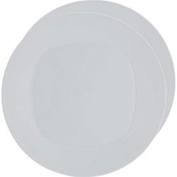12x Stuks onbreekbare kunststof ontbijt/dinerbordjes - wit - 24 cm - Campingborden