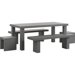 TARANTO  - Tuinset 2 banken en stoelen - Grijs - Vezelcement