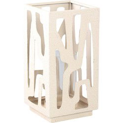PTMD Windlicht Dewey - 16x16x32 cm - Ijzer - Creme