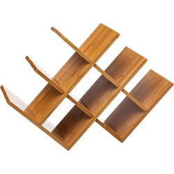 Decopatent® Wijnrek voor 8 flessen wijn - Bamboe - Hout - Design wijnrek - Wijnflessenrek - Flessenrek voor 8 Wijnflessen