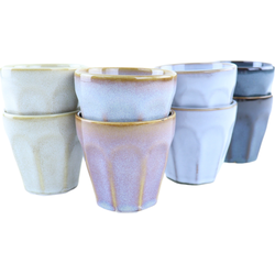 OTIX Koffie Kopjes - 8 Stuks - 90 ml - Zonder Oor - Koffietassen - Porselein - Hittebestendig - FELCE