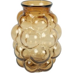 Countryfield Bloemenvaas Bubblegum Large - transparant glas - cognac bruin - D21 x H30 cm - vaas - Vazen