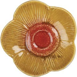 Clayre & Eef Decoratie schaal Bloem Geel Keramiek