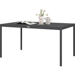 Tuintafel Buitentafel - weerbestendig - Aluminium - 145 x 90 x 74 cm - Donkergrijs