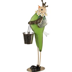 Clayre & Eef Decoratie Beeld Vogel 83 cm Groen IJzer