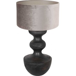Anne Light and home tafellamp Lyons - zwart - hout - 40 cm - E27 fitting - 3476ZW