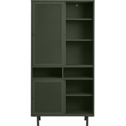 Wandkast Metaal Groen - Schuifdeuren - 2-Deuren - 90x40x180cm - Veep