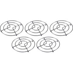 Pannen onderzetters - 2x - chroom metaal - Dia 17 cm - Panonderzetters
