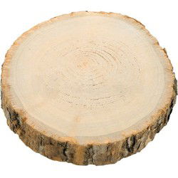 Chaks Kaarsenplateau boomschijf met schors - hout - D17 x H2 cm - rond - Kaarsenplateaus