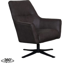 LABEL51 Fauteuil Tod - Antraciet - Micro Suede - One Size
