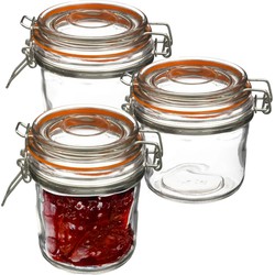 Secret de Gourmet Inmaakpot/voorraadpot - 3x stuks - 330 ml - glas met beugelsluiting - weckpot - Voorraadpot