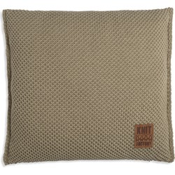 Knit Factory Lynn Sierkussen - Olive - 50x50 cm - Inclusief kussenvulling