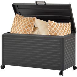 Hesperide HIXA Luxe Opbergbox - Tuinkussenbox - Soft Close - Waterdicht - 141,6x78x72cm - Met Deksel - 670L - Zwart - Kussenbox - Tuin - met Wieltjes - SULO