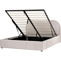 Beliani QUILLIEN - Tweepersoonsbed-Beige-Polyester